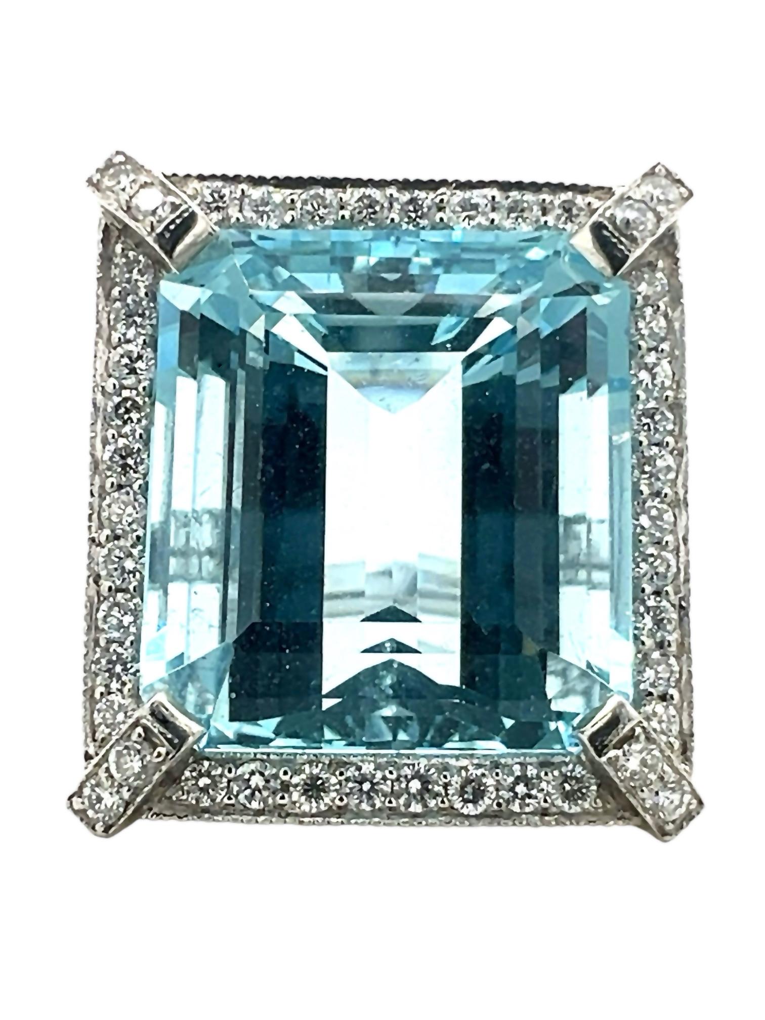 Art Deco Sophia D. 20.54 Carat Aquamarine Ring For Sale