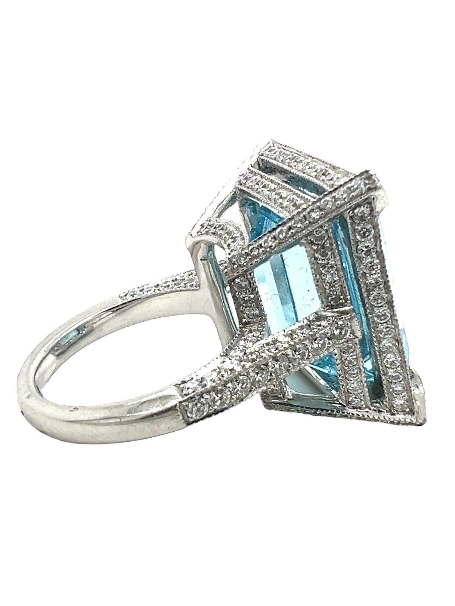 Sophia D. 20.54 Carat Aquamarine Ring In New Condition For Sale In New York, NY