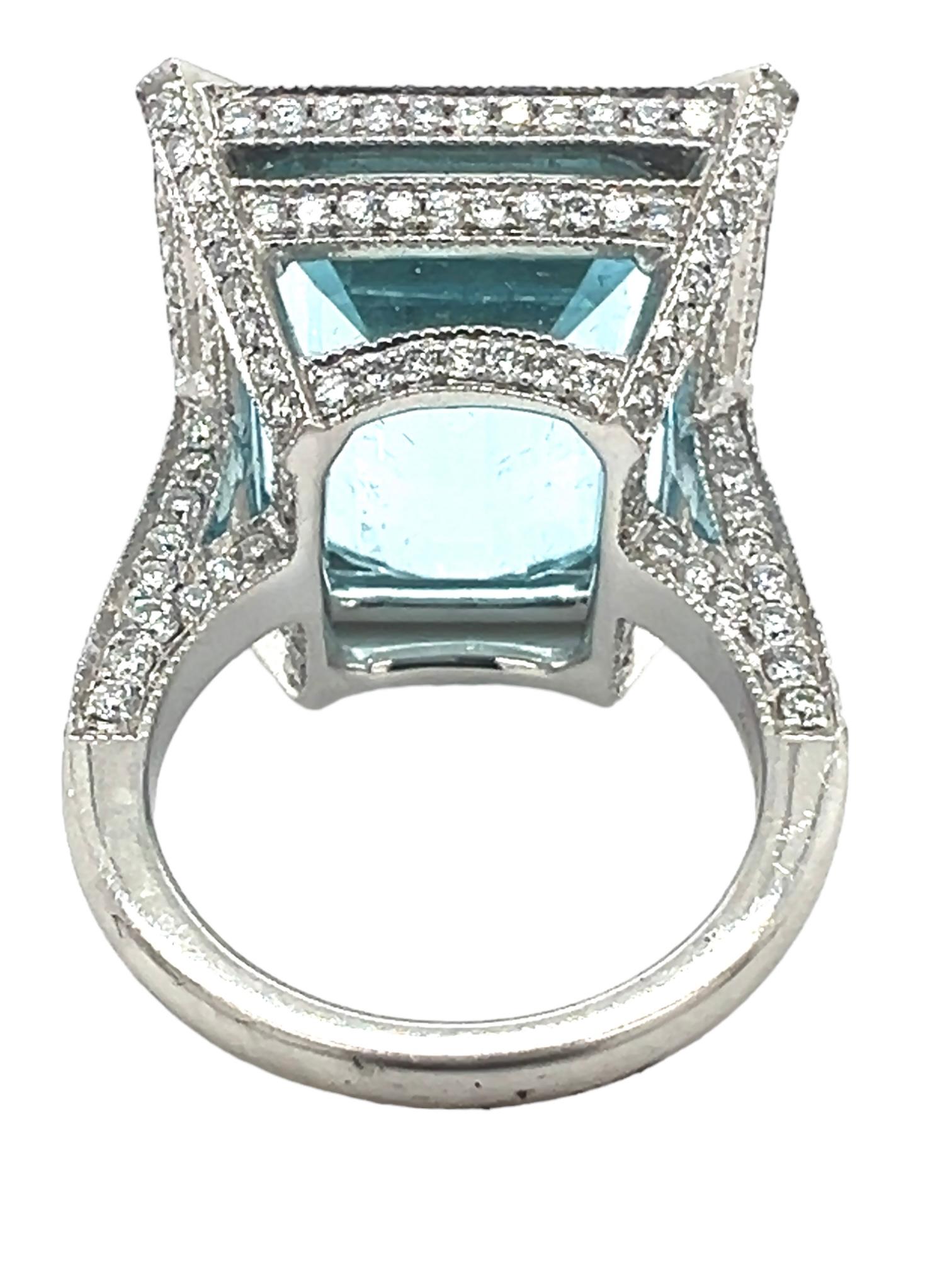 Women's or Men's Sophia D. 20.54 Carat Aquamarine Ring For Sale