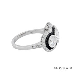 Sophia D. 2.11 Carat Three-Stone Diamond and Onyx Ring