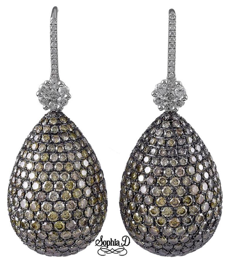 Sophia D. 22.18 Carat All Diamond Earrings In New Condition For Sale In New York, NY