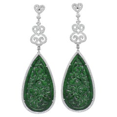 Sophia D. Boucles d'oreilles en jade et diamants de 22.51 carats