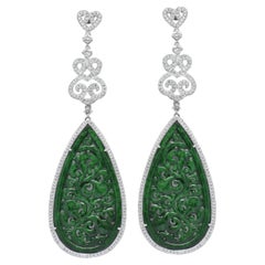 Pendientes Sophia D. 22.51 Quilates de Jade y Diamantes