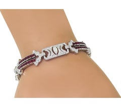 Sophia D 2.50ct Diamond 2.80ct Ruby Platinum Bracelet
