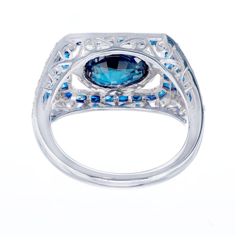 Sophia D 2.80 Carat Sapphire Diamond Platinum Engagement Ring For Sale ...