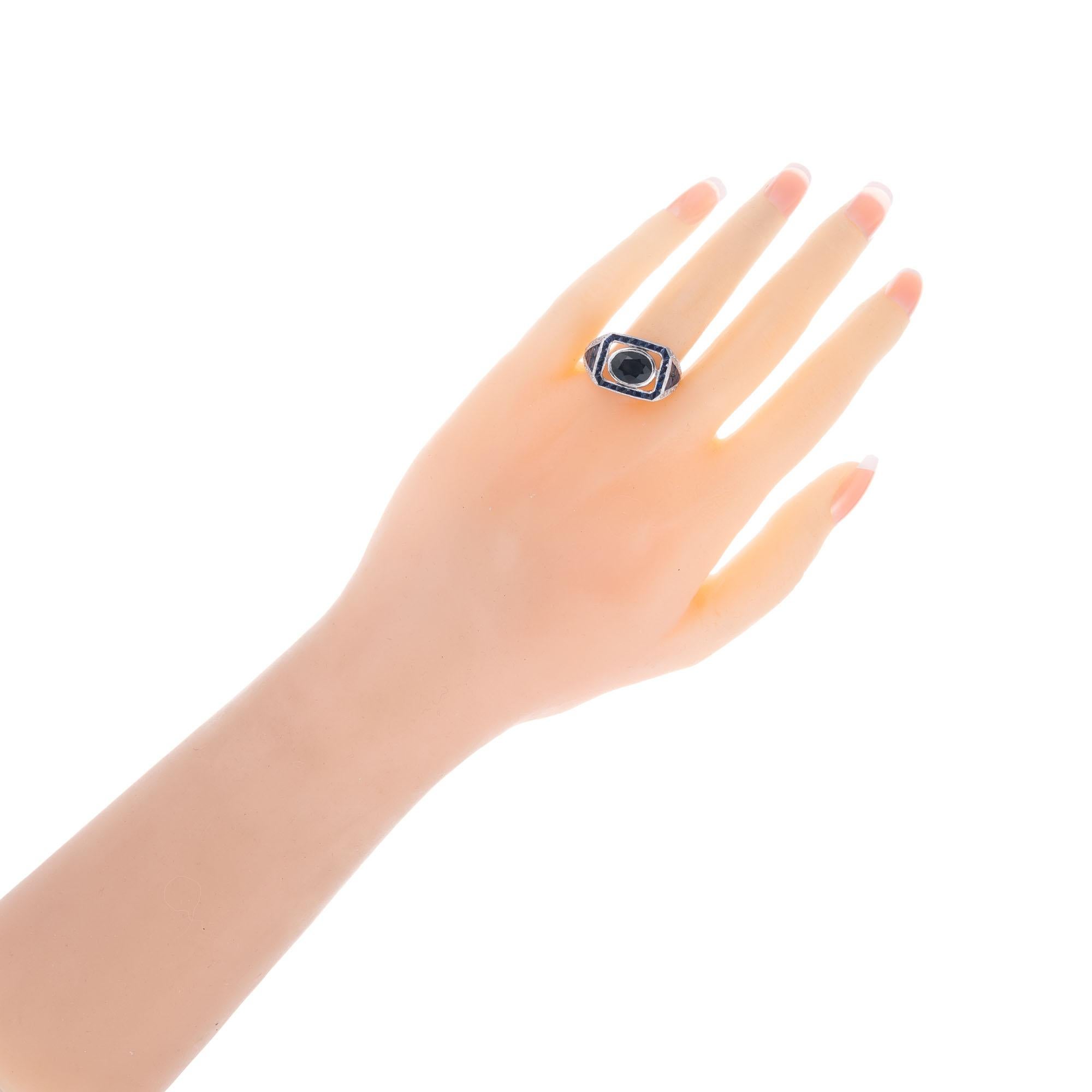 Women's Sophia D 2.80 Carat Sapphire Diamond Platinum Engagement Ring For Sale