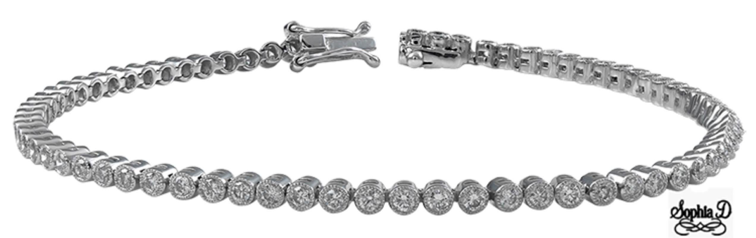 Femenino o masculino Sophia D. Pulsera de tenis de 2,83 quilates en venta