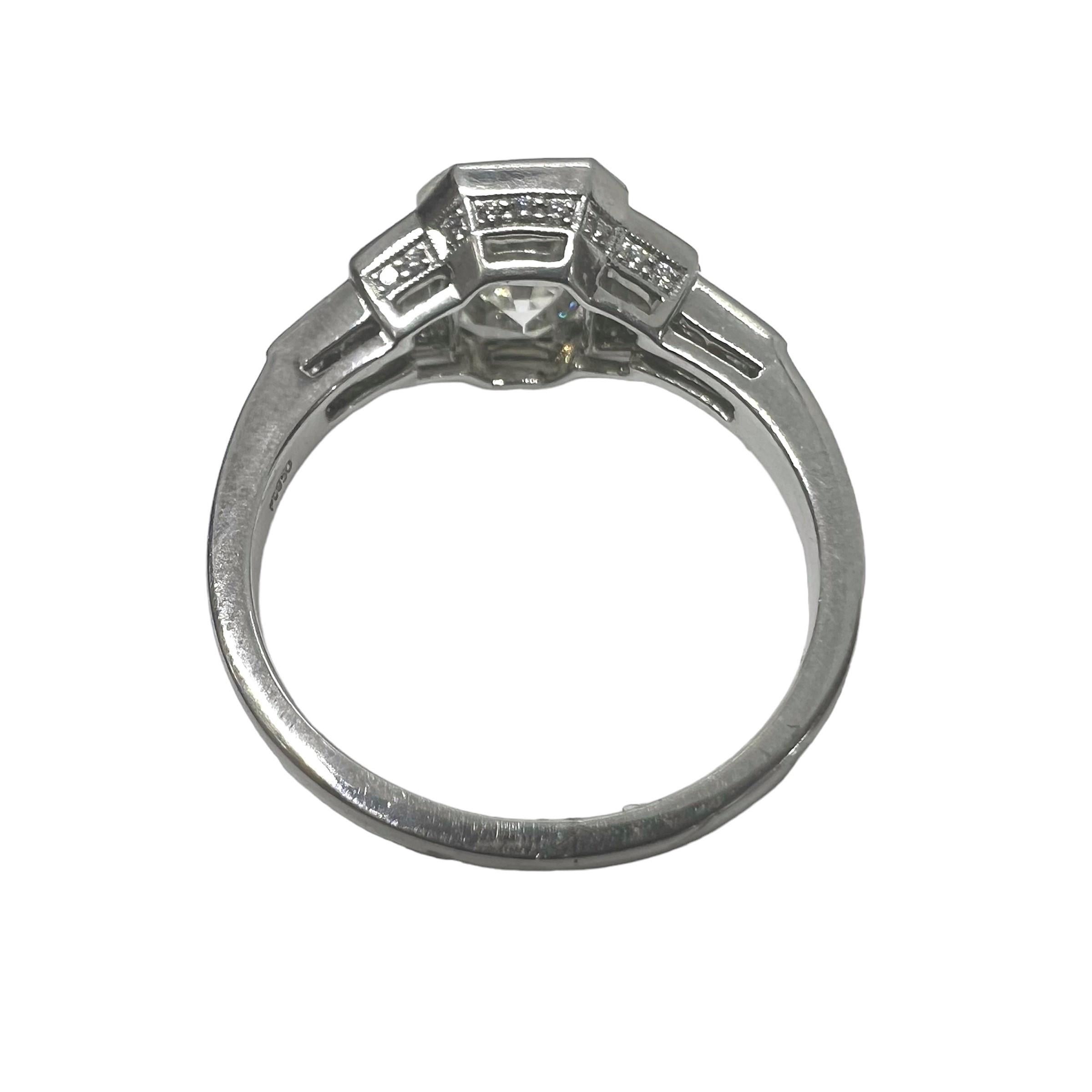 Art Deco Sophia D. 3.01 Carat Diamond Engagement Ring For Sale