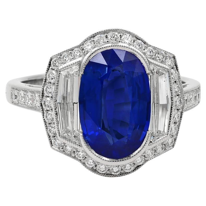 Sophia D. 3.04 Carat Blue Sapphire Ring