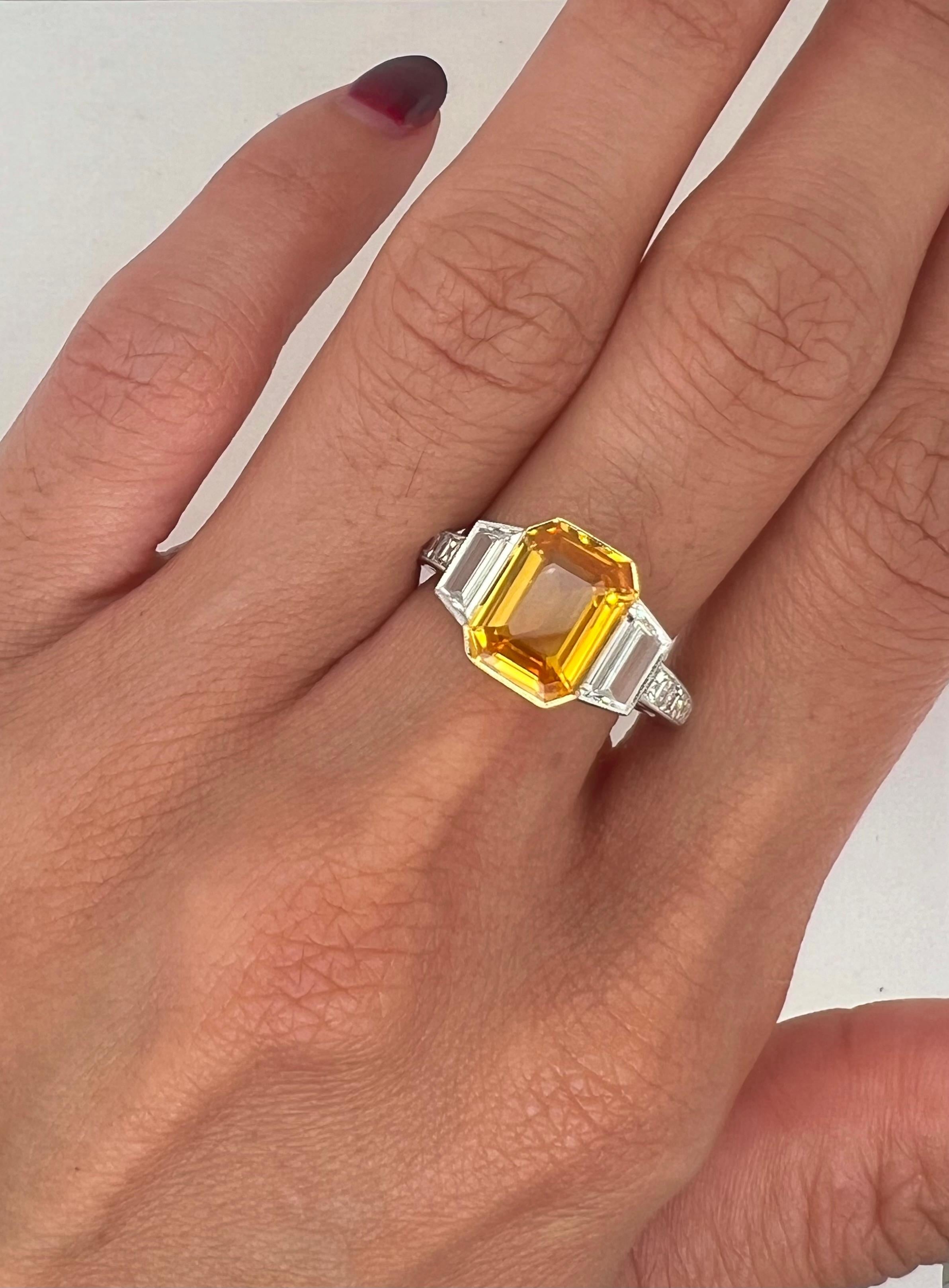 Women's or Men's Sophia D. 3.08 Yellow Sapphire Ring For Sale