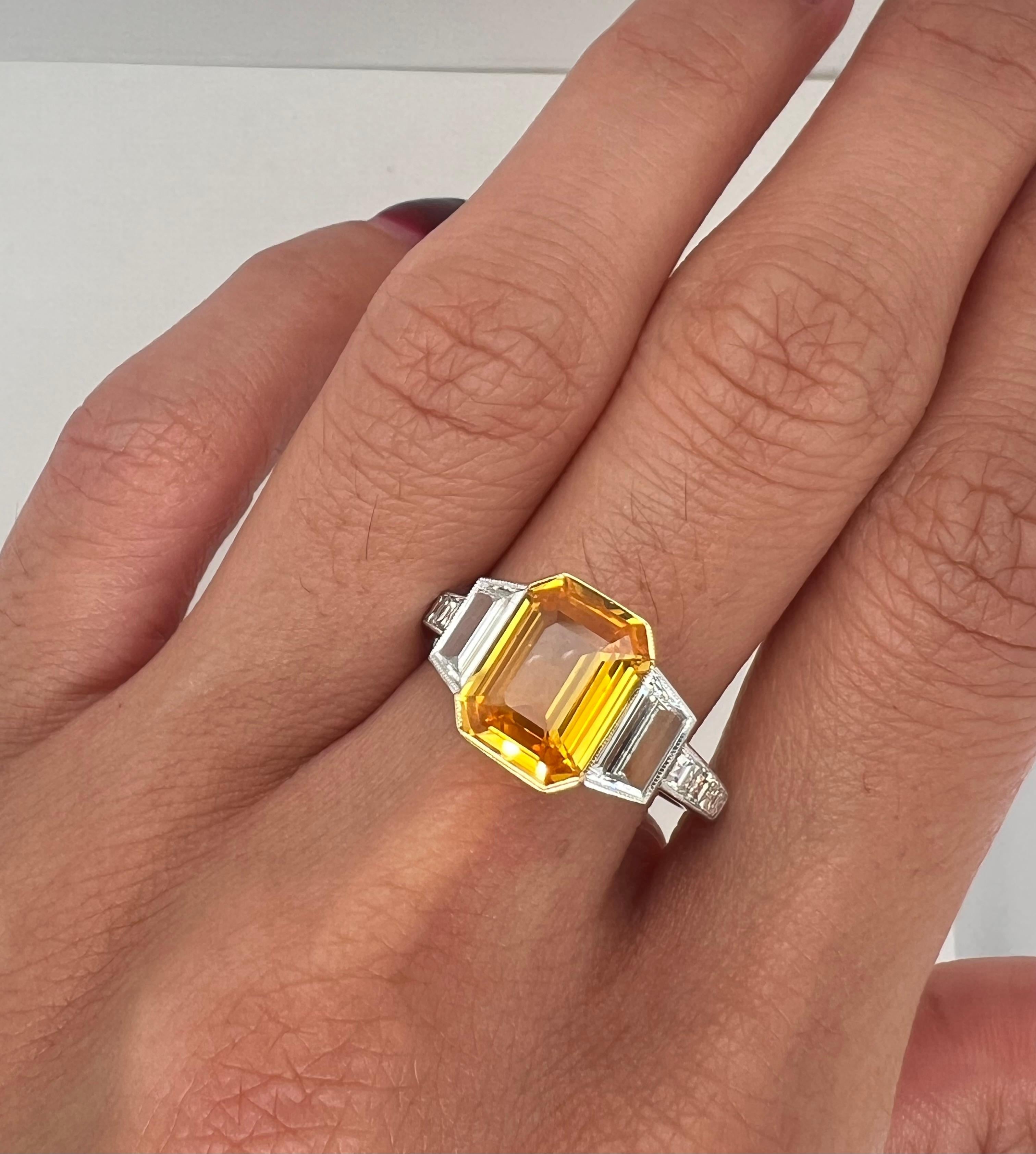 Sophia D. 3.08 Yellow Sapphire Ring For Sale 1