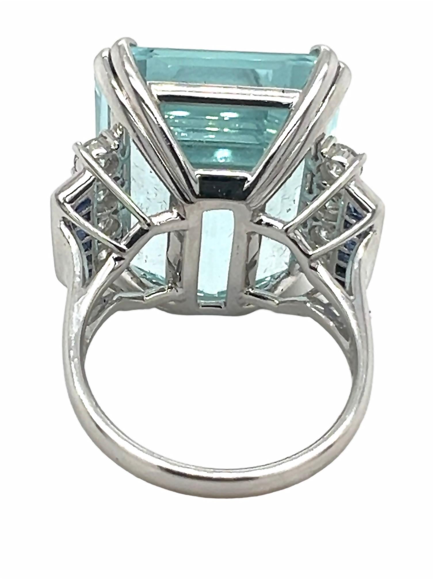 Women's or Men's Sophia D. 30.93 Carat Aquamarine Ring For Sale
