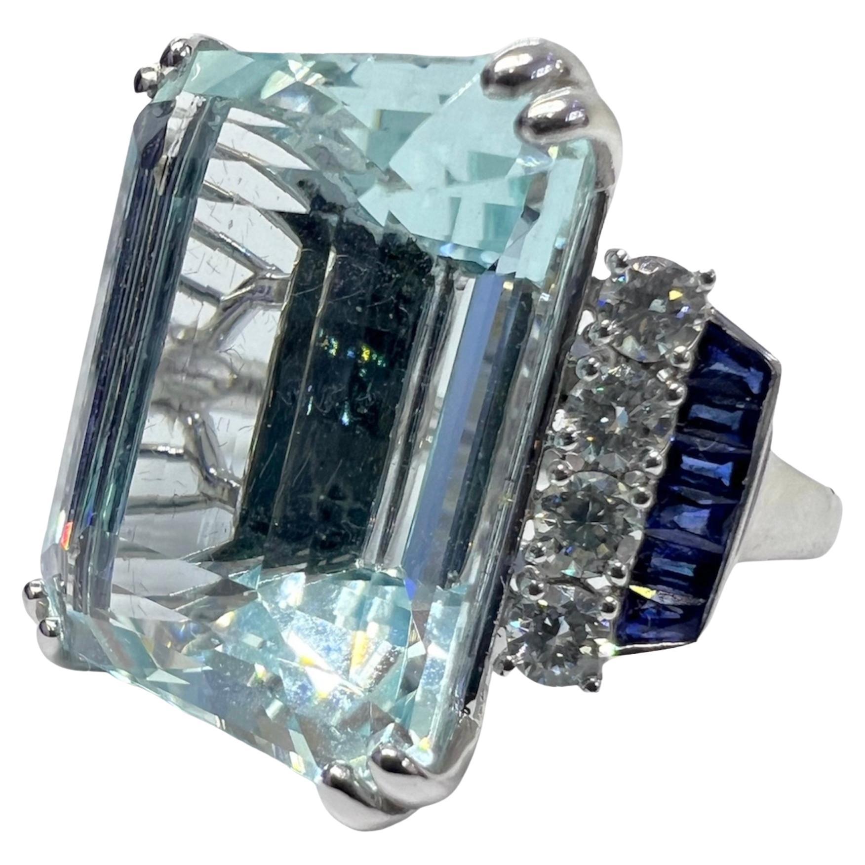 Sophia D. 30.93 Carat Aquamarine Ring For Sale