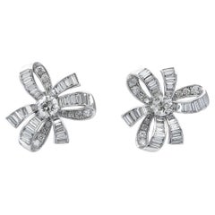 Sophia D. 3.40 Carats Ribbon Style Diamond Earrings