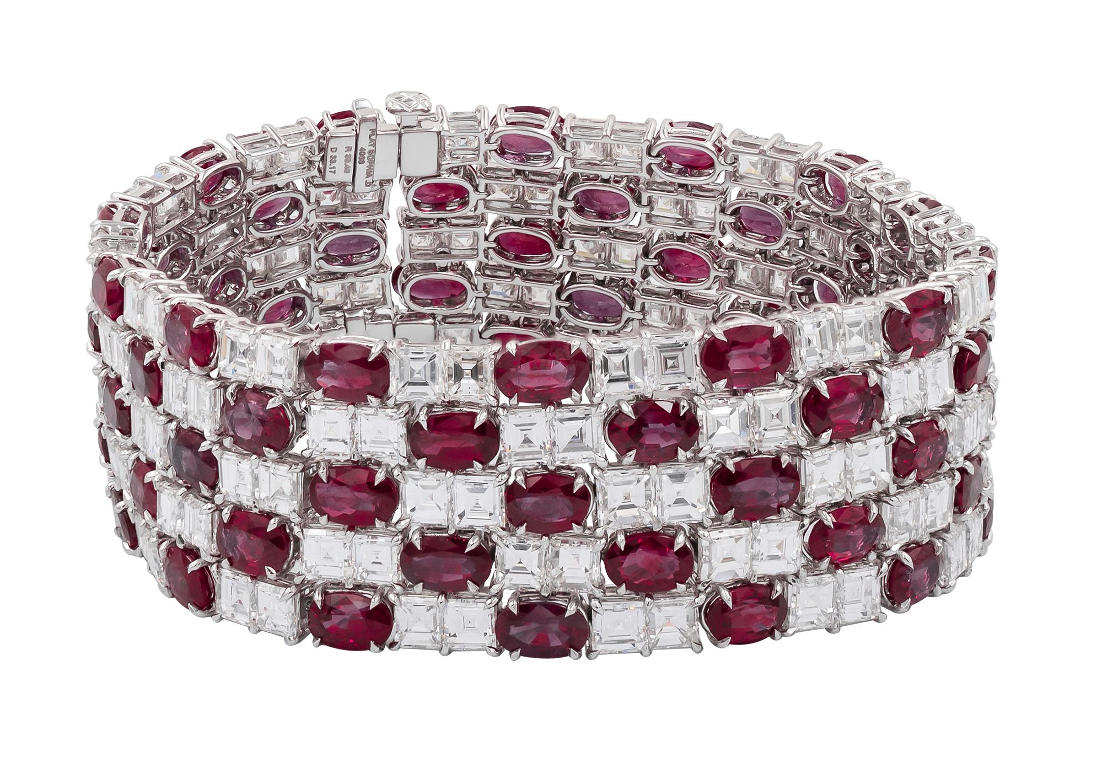 Sophia D. bracelet set in platinum that features a 39.49 carats of rubies and 33.17 carats of diamonds.

Sophia D by Joseph Dardashti LTD has been known worldwide for 35 years and are inspired by classic Art Deco design that merges with modern