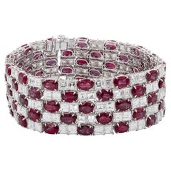 Sophia D. Bracelet en platine avec rubis et diamants de 39,49 carats