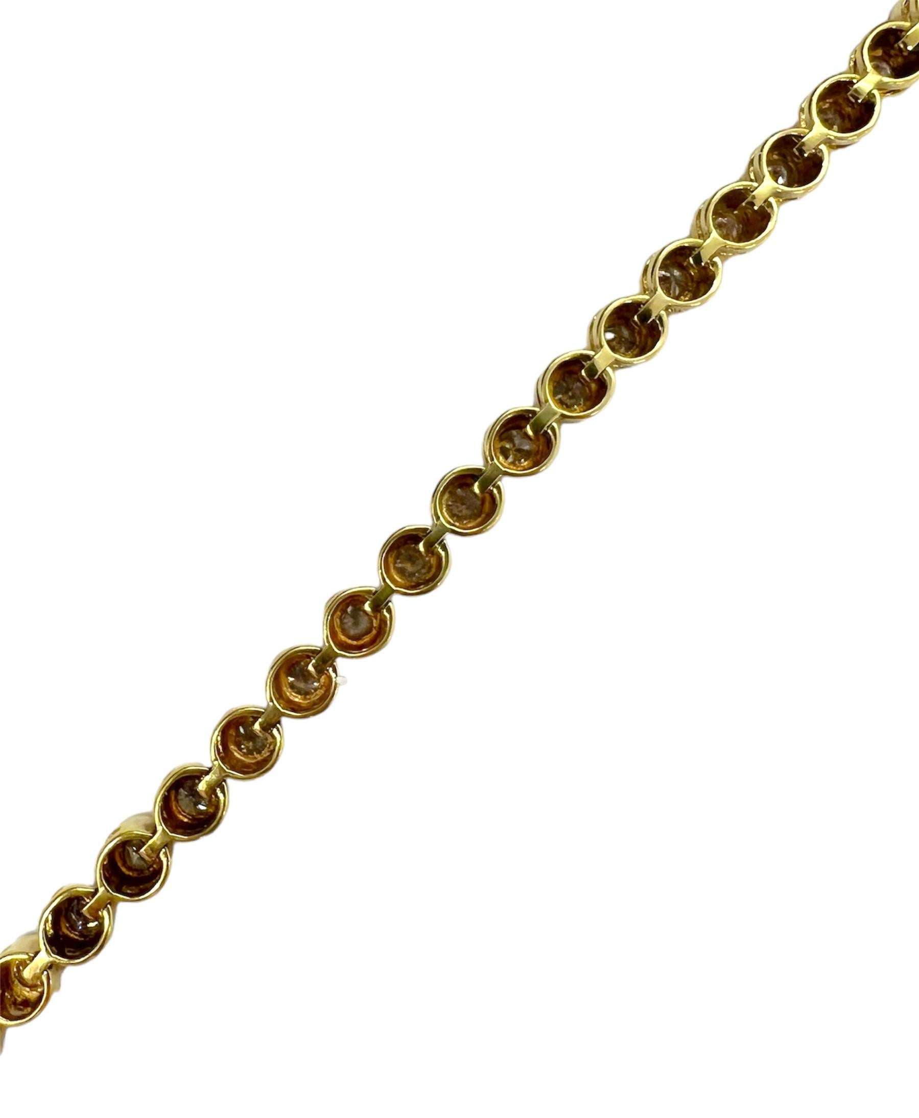 Sophia D. Armband aus Gelbgold mit 4,10 Karat Diamanten (Rundschliff) im Angebot