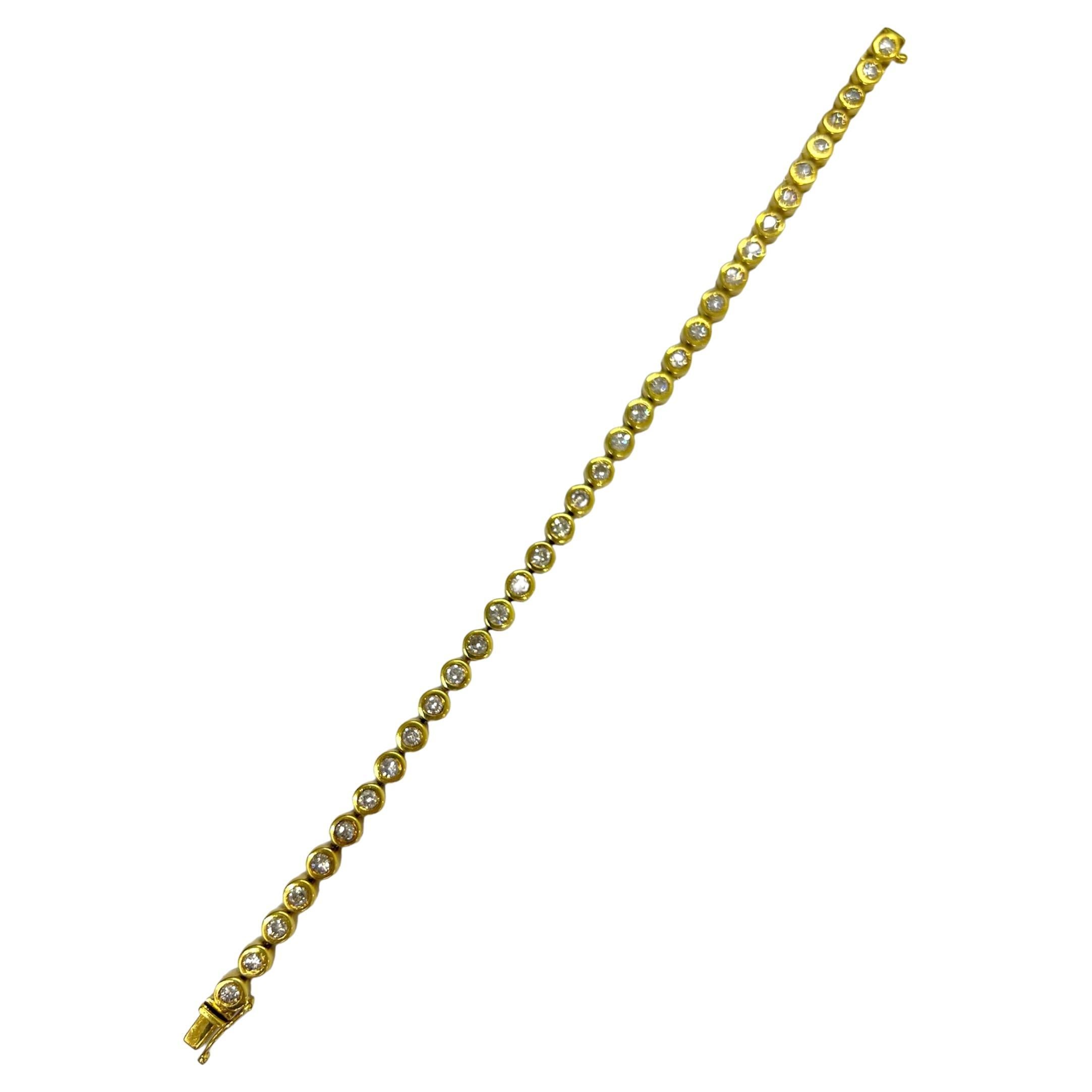 Sophia D. 4.10 Carat Diamond Yellow Gold Bracelet For Sale