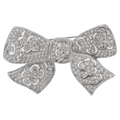 Sophia D 4.16 Carat Bow Tie Design All Diamond Platinum Brooch