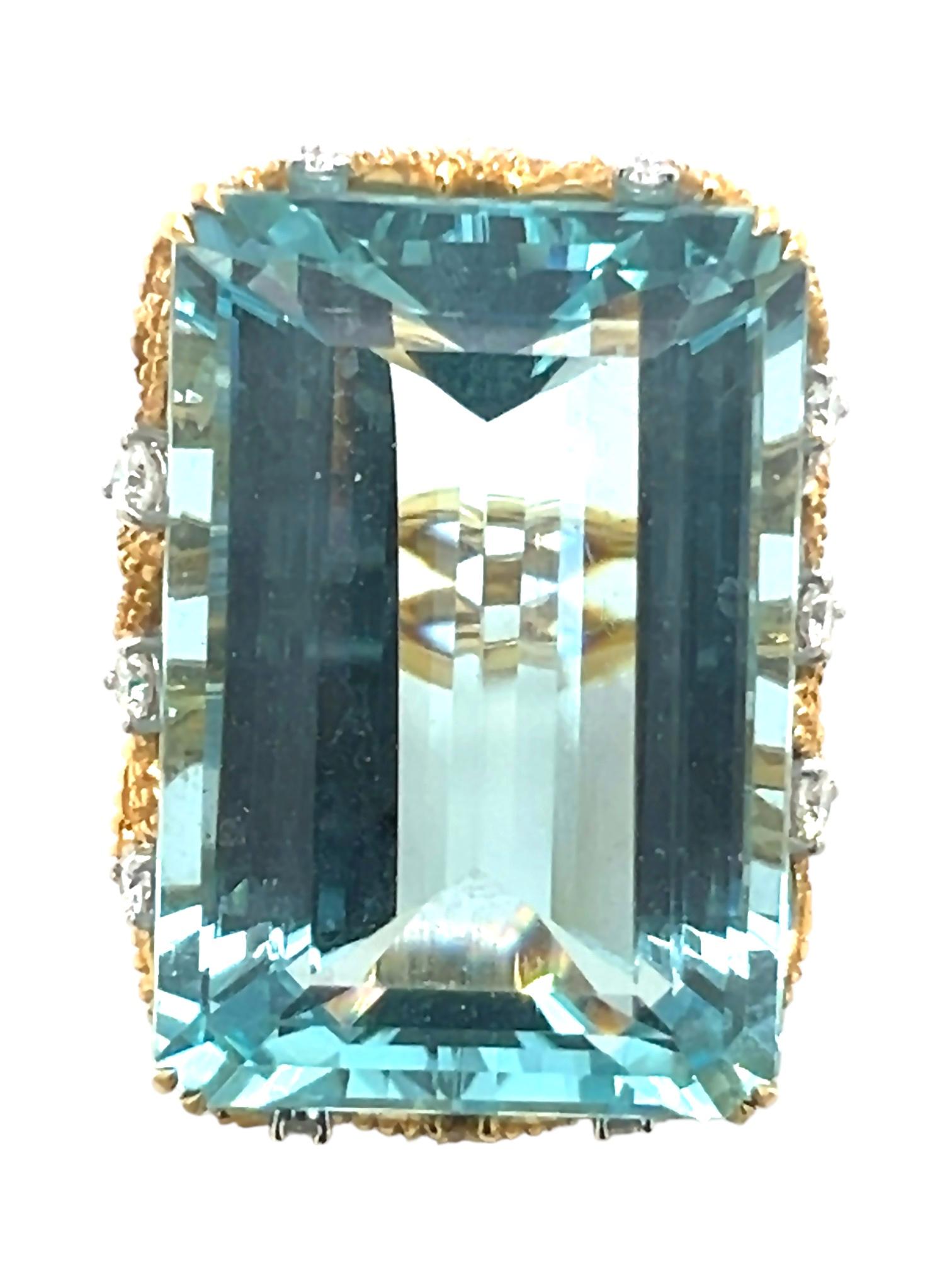 Art Deco Sophia D. 42.59 Carat Aquamarine Ring For Sale