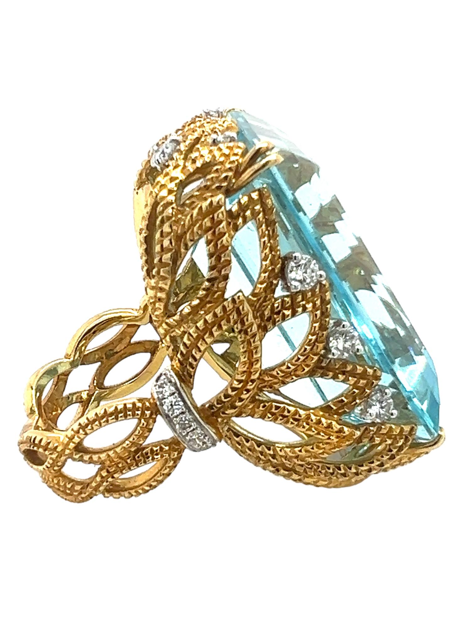 Sophia D. 42.59 Carat Aquamarine Ring In New Condition For Sale In New York, NY