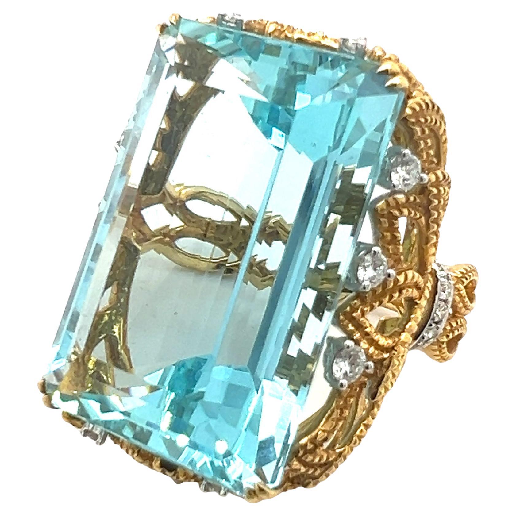 Sophia D. 42.59 Carat Aquamarine Ring For Sale