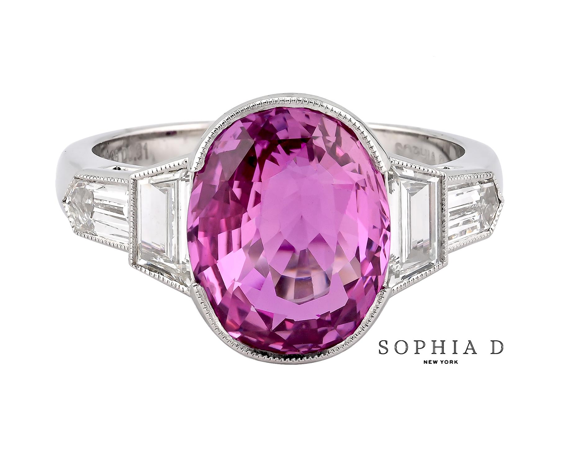 Sophia D. 4.81 Carat Pink Sapphire Ring In New Condition For Sale In New York, NY
