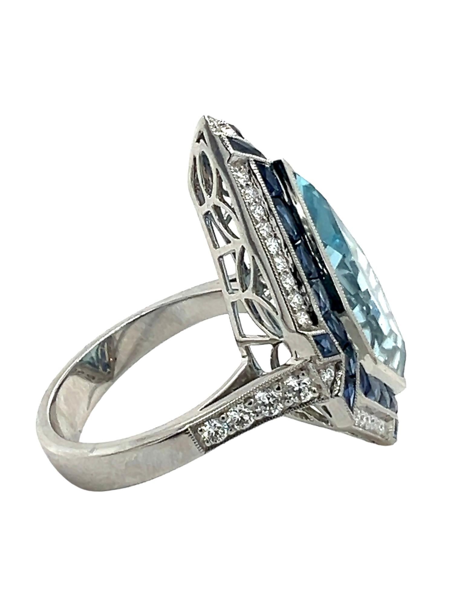Sophia D. 4.83 Carat Aquamarine Ring In New Condition For Sale In New York, NY