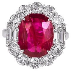 Sophia D. Bague en platine avec rubis et diamants de 6,06 carats