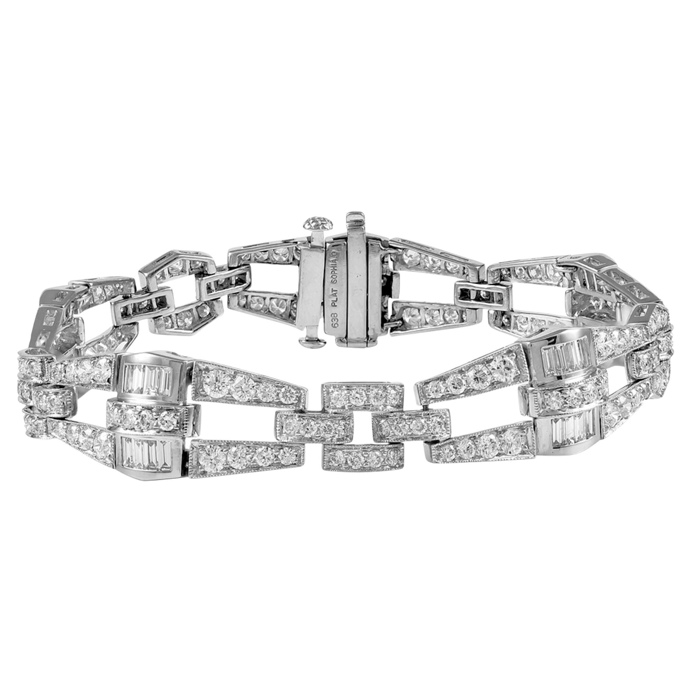 Sophia D. 6.18 Carat Diamond Bracelet in Platinum Setting For Sale