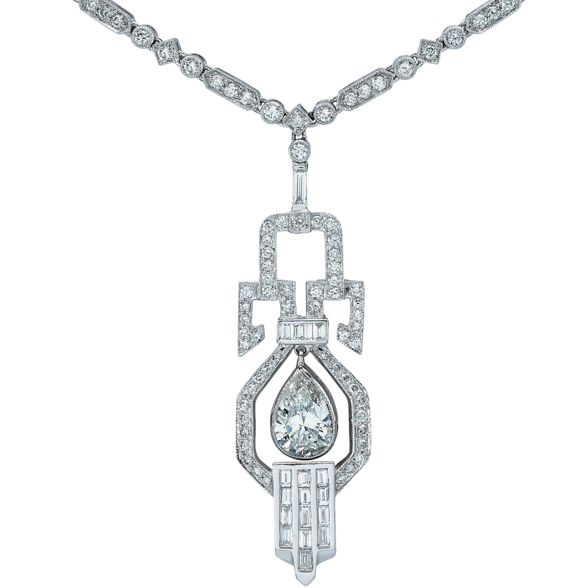 Sophia D 6.5 Carat Diamond Dangle Platinum Necklace