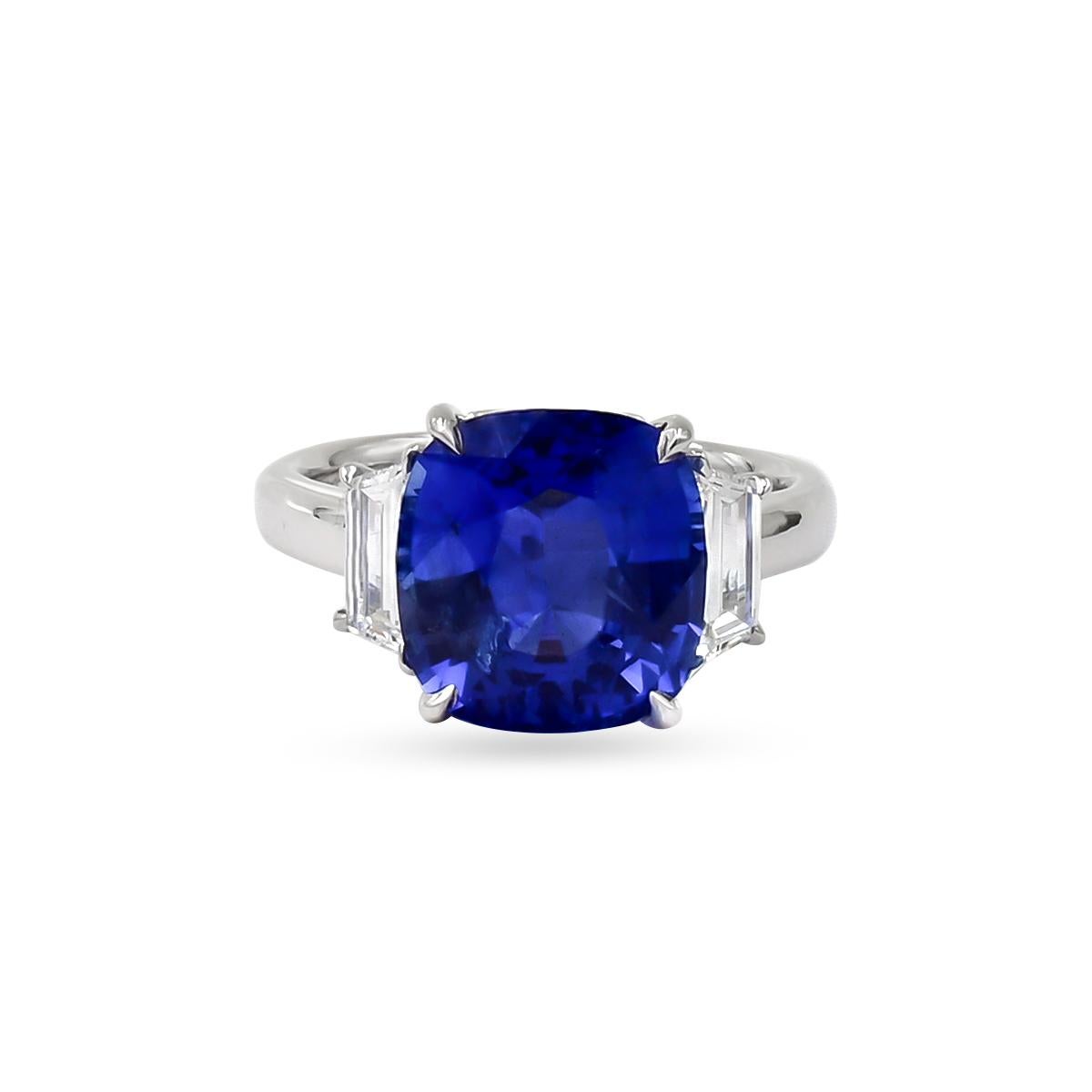 Sophia D. 7.44 Carat Blue Sapphire Ring In New Condition For Sale In New York, NY