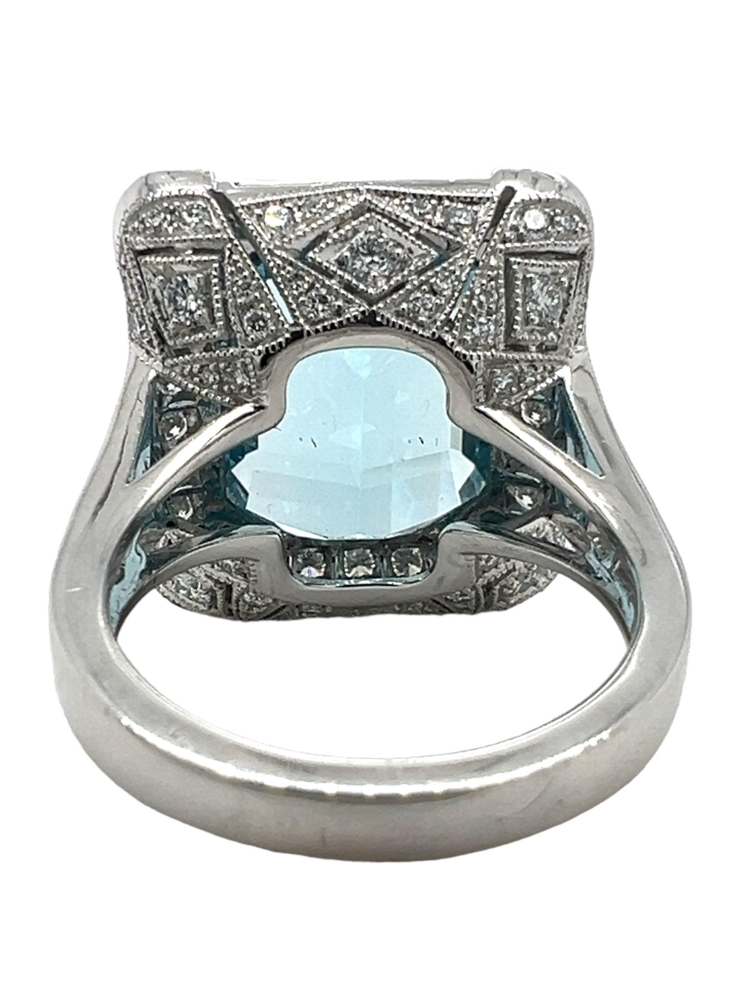 Sophia D. 7.70 Carat Aquamarine Ring In New Condition For Sale In New York, NY