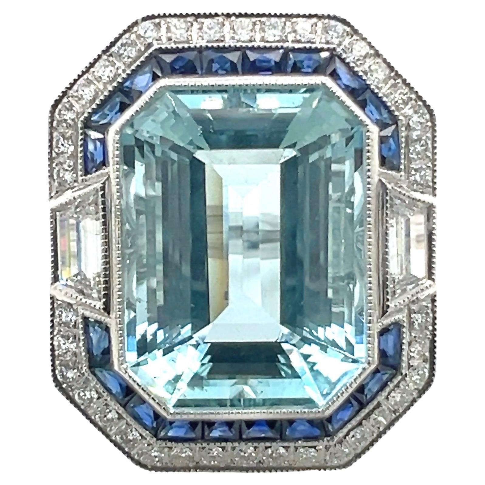 Sophia D. 8.52 Carat Aquamarine Ring For Sale