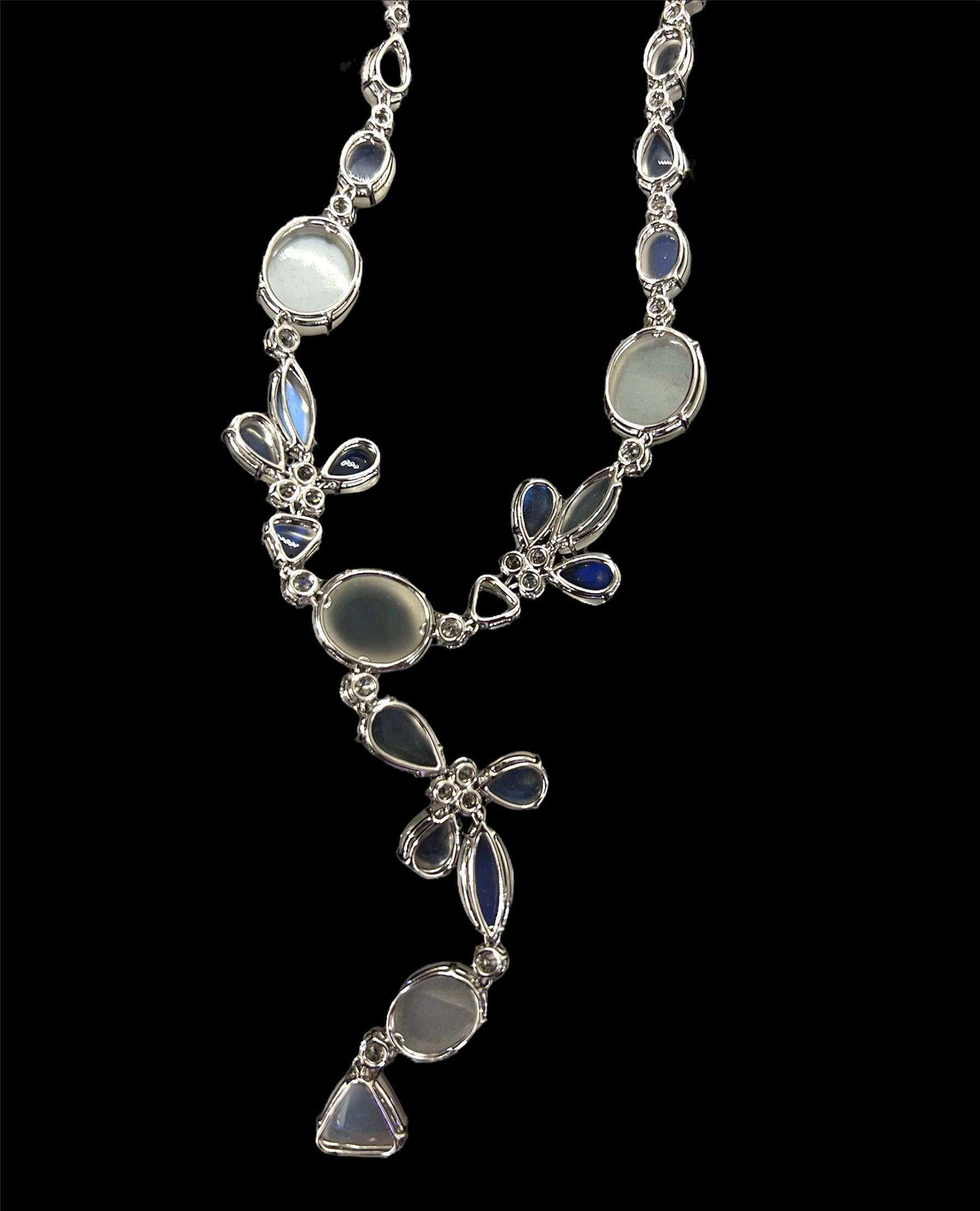Oval Cut Sophia D. 86.32 Carat Moonstone Necklace For Sale