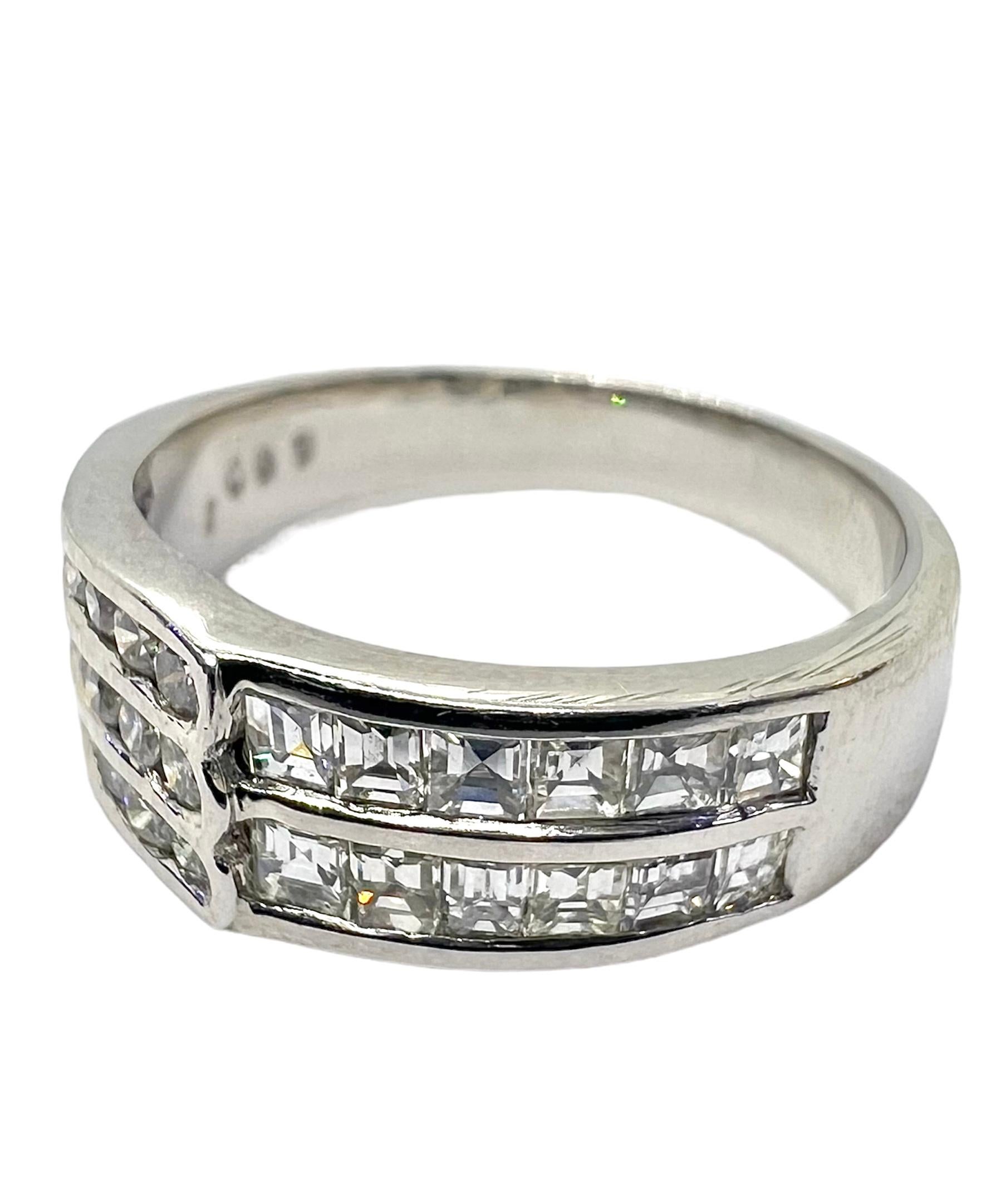 .89 carat platinum ring with square cut diamonds and small round diamonds.

Sophia D by Joseph Dardashti LTD has been known worldwide for 35 years and are inspired by classic Art Deco design that merges with modern manufacturing techniques.