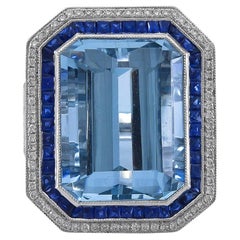 Sophia D. 9.20 Carat Aquamarine Platinum Ring