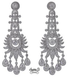 Sophia D. All Diamond Earrings in Platinum