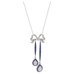 Sophia D Art Deco Bow Necklace in Platinum Sophia D Art Deco Bow Necklace in Platinum