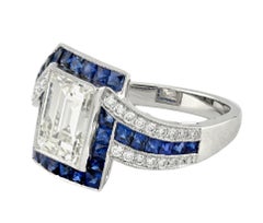 D.D Art Bague diamant et saphir Platine