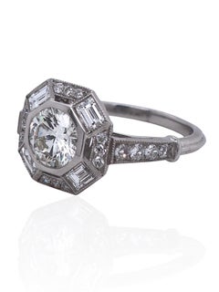 Anello con diamante Art Deco di Sophia D. A. in platino