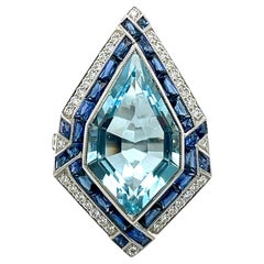 Sophia D. Art Deco Inspired Aquamarine Ring