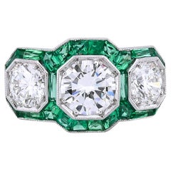 Sophia D Art Deco Inspired Three-Stone Ring