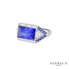Sophia D Art Deco Mosaic Sapphire and Diamond Ring