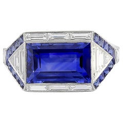 Sophia D Art Deco Mosaic Sapphire and Diamond Ring