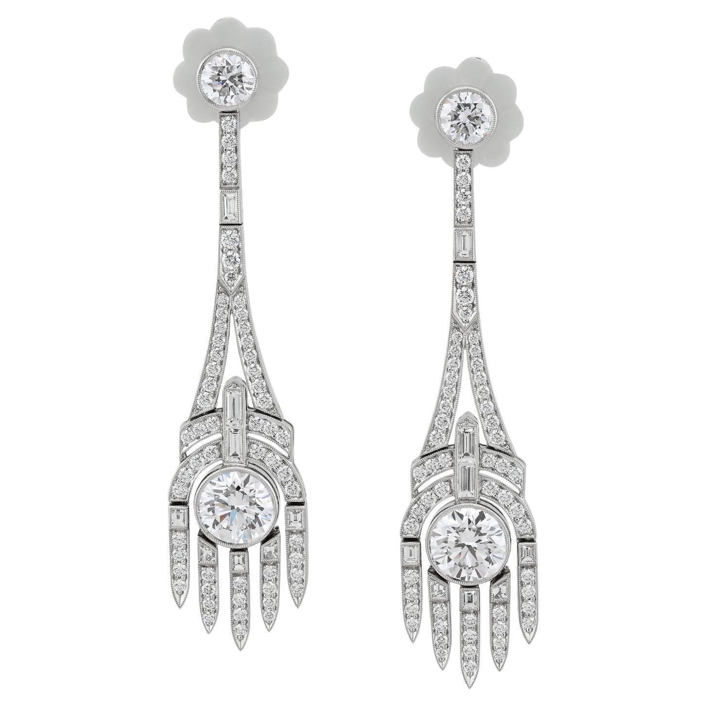 Sophia D. Art Deco Style Diamond Earrings