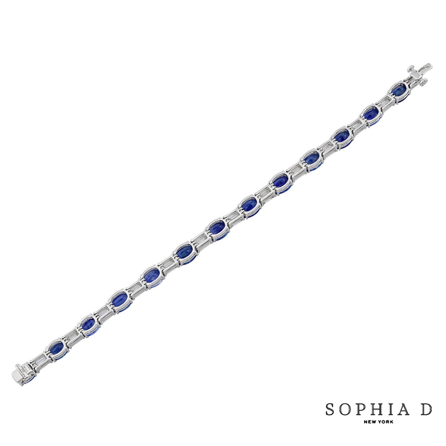 Sophia D. Blue Sapphire and Diamond Bracelet In New Condition For Sale In New York, NY