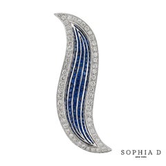 Sophia D. Blue Sapphire and Diamond Brooch