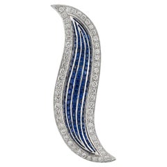 Sophia D. Blue Sapphire and Diamond Brooch