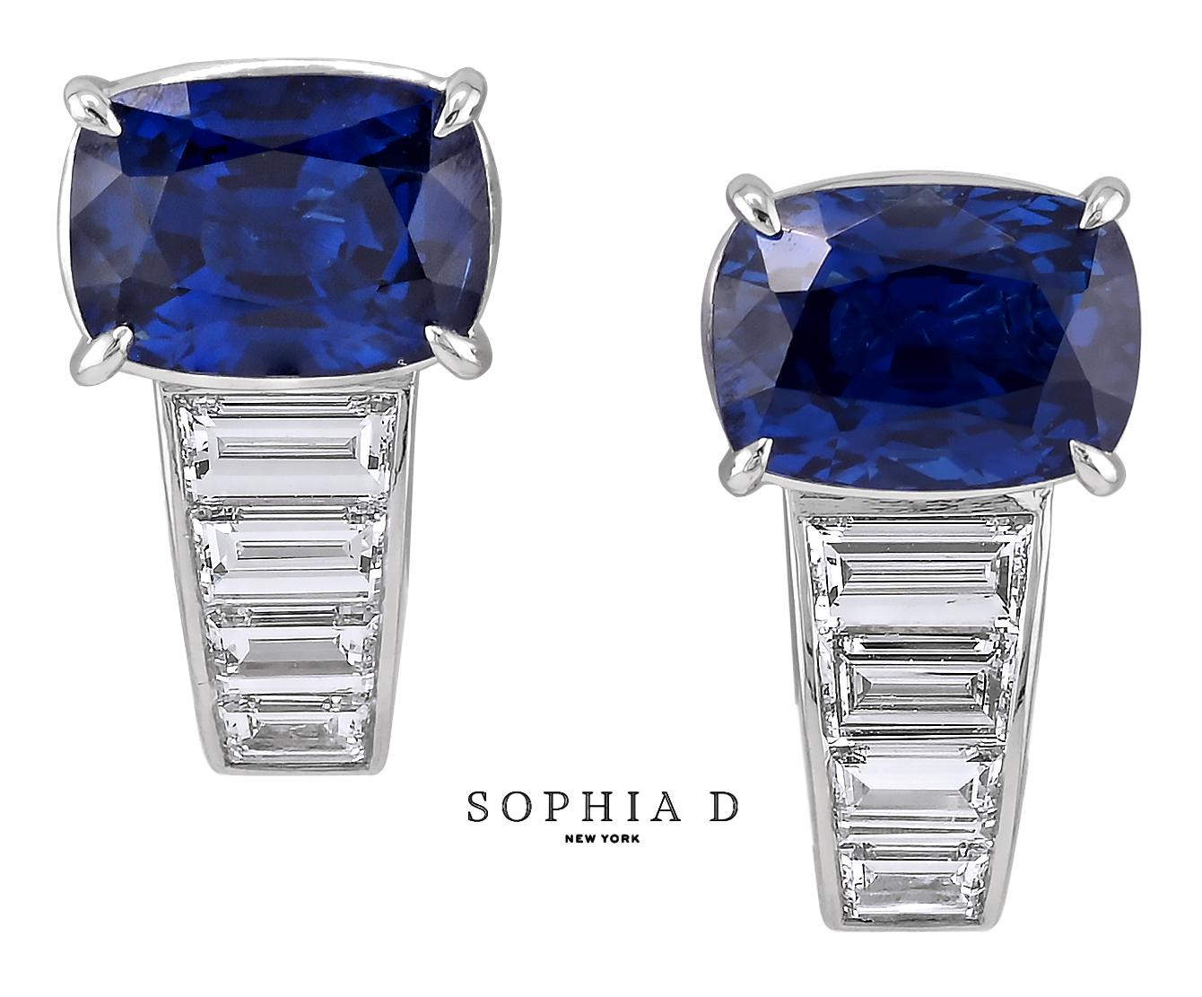Sophia D. Boucles d'oreilles en saphir bleu et diamants Neuf - En vente à New York, NY